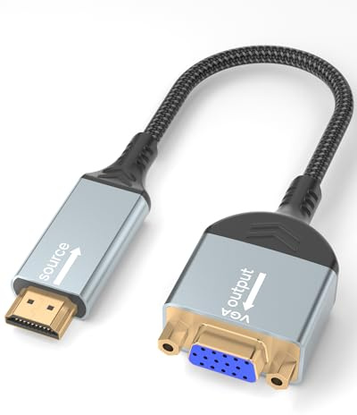 familaha HDMI auf VGA, Unidirektional HDMI-Computer auf VGA-Monitor Adapter (Stecker auf Buchse), 1080P@60Hz kompatibel für Computer Desktop Laptop PC Monitor Projektor HDTV Chromebook und mehr