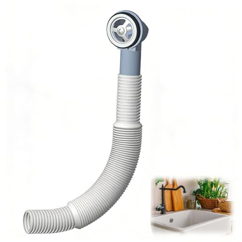Round Overflow Pipes, Adjustable 200-600mm Sink Overflow Tube with Circular Interface, Durable Bath Waste and Overflow for Kitchen Bathroom, Kitchen Sink Waste Kit