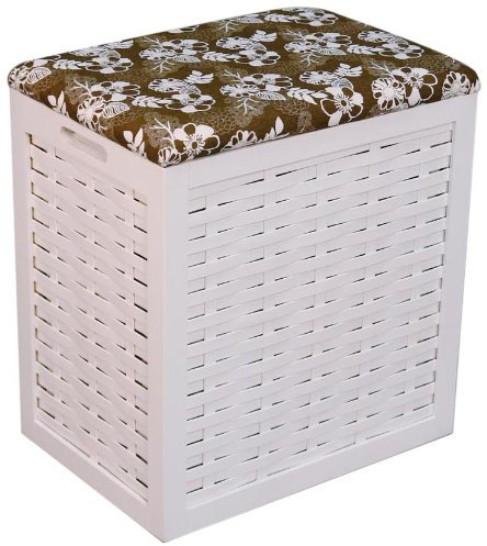 Hansen Korb 5/114 Wäsche-Sitzhocker/aus Pinienholz, weiß lackiert/B 46 T 32 H 52 cm