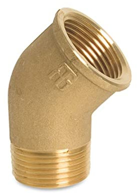 Messing Winkel 45° Nr. 121, 1 x Innengewinde - 1 x Außengewinde d 1 1/4 Zoll