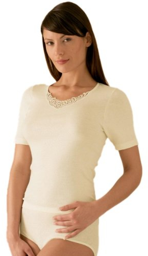 Susa Damen Angora Spenzer S8010820 Thermounterwäsche - Oberteil, Weiß (Wollweiß 122), L EU