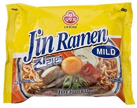 Ottogi Jin Ramen Noodle Mild Hot Spicy (Pack of 5)