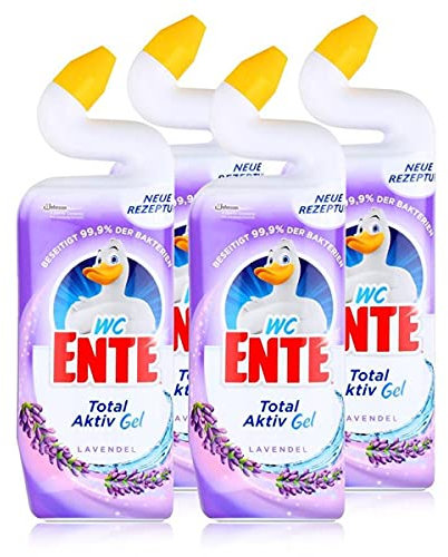 WC Ente 5in1 Lavendel 750 ml - Stark gegen Kalk mit Schutzfilm (4er Pack)