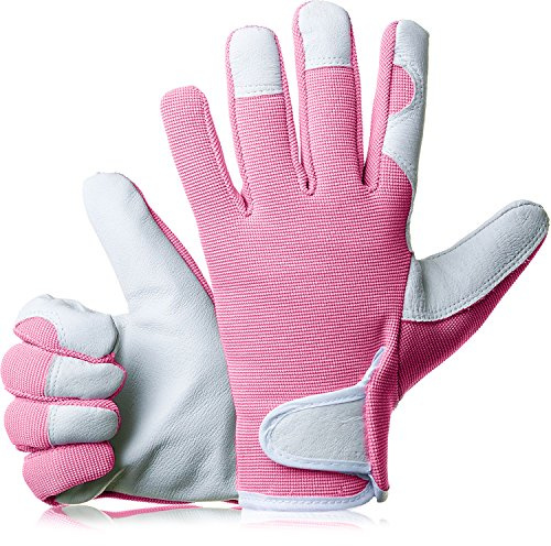 GardenersDream Gardening/Work Gloves - Comfy Slim-Fit Leather - Mellow Pink