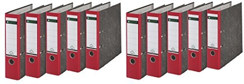 Leitz hochwertiger Ordner 180°, breit | 10er Pack, rot, 1