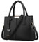 FiveloveTwo Dame Classy Satchel Handtasche Tote Handtasche Griff Tasche Umhängetasche Schwarz