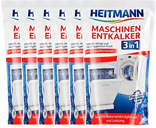 HEITMANN 3-in-1 Maschinen-Entkalker: Waschmaschinen und Spülmaschinenreiniger mit Anti-Geruchs-Formel - Entkalker, Reiniger und Hygienische Frische - Materialschonend