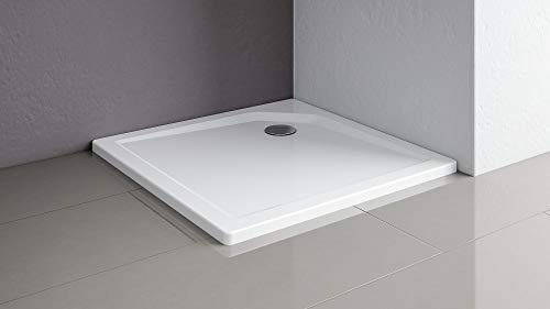 Schulte receveur de douche 90x90x3.5 cm acrylique extra-plat pieds blanc