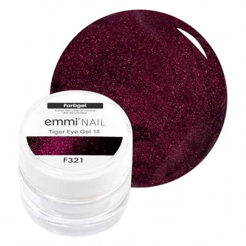 Emmi Nail Farbgel Tiger Eye Gel 13: Veganes UV/LED-Gel für glänzendes Finish, hohe Deckkraft, Metallic Effekt, mittelviskos, kein Verlaufen in die Nagelränder, 5 ml