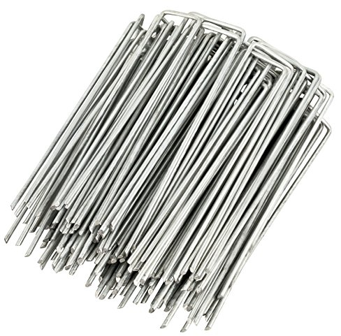 WUNDERGARDEN Paquete de 50 Pinzas de Seguridad de jardín de Acero galvanizado Multiusos de Calibre 11 de 150 mm, Ideal para asegurar Tela de malezas, Tela de Paisaje, Redes, Hojas de Suelo y Forro