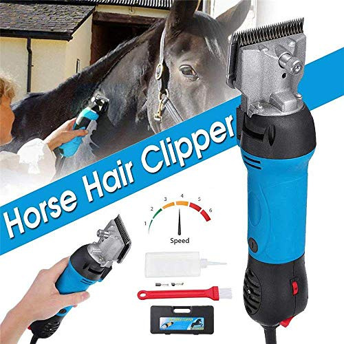 SAHAPA Profesional Maquina de Esquilar para Caballo, Esquiladora Caballos 690W & 6 Velocidades Ajustables Eléctrica Maquinilla Cortapelos para Animales de Granja Grandes, Cuidado del Caballo