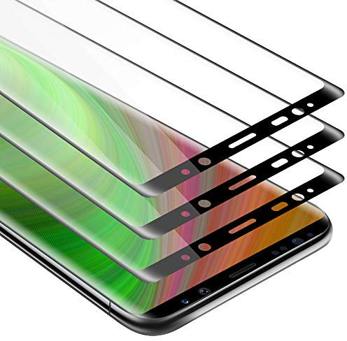 Cadorabo 3x Vollbild Panzer Folie kompatibel mit Samsung Galaxy NOTE 9 - Schutzfolie in TRANSPARENT mit SCHWARZ - 3er Pack Gehärtetes (Tempered) Display-Schutzglas in 9H Härte mit 3D Touch