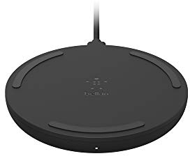 Belkin BoostCharge Wireless Charging Pad 10W (Qi-Certified Fast Wireless Charger for iPhone, Samsung, Google, more) – Black, Wall Adapter Not Included