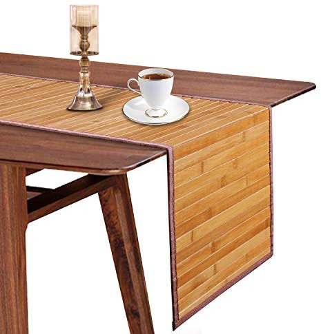 MARSCOOL Bambus-Tischsets und Tischläufer für Esstisch, Tischläufer 183 cm lang, Bauernhaus-Stil, Küchentischläufer (Original)