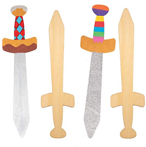 Baker Ross Ritter Langschwerter aus Holz, Für Kinder Kunsthandwerk Projekte (4 Stück) AT697