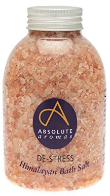 Absolute Aromas Anti-Stress Badesalz 625g - Natürliches, rosa Himalayasalz mit 100% reinen ätherischen Ölen Bergamotte, Ylang Ylang, Weihrauch und Jasmin zur Entspannung der Muskeln