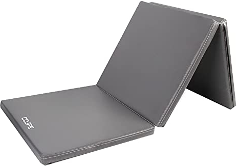 CCLIFE Turnmatte Weichbodenmatte 180x60x5cm Kinder Klappbare für Zuhause Fitnessmatte Gymnastikmatte Rutschfeste Sportmatte Spielmatte, Farbe:Grau