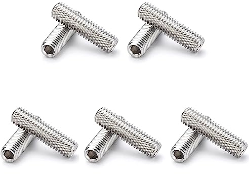 Viti in Acciaio Inox di (10 pezzi), M5 x 20 mm, Presa di Dadi Testa Esagonale Vite Punto Della, Viti Senza Testa a Cono Da, Ferramenta Elementi di Fissaggio Punta a Cono Viti Senza Testa
