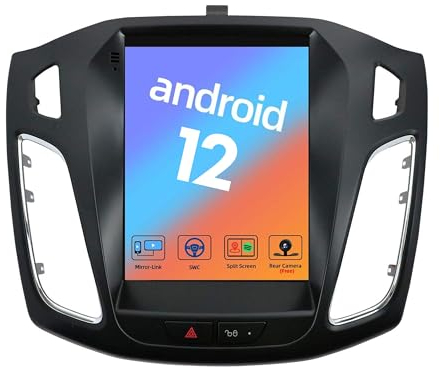 JOYX Android 14 Car Stereo Fit for Ford Focus (2010-2017) - 2G/32G - GPS 2 Din - Head Unit with FREE Rear Camera & Canbus - Support DAB/Steering Wheel/Bluetooth/WiFi/Mirrorlink/4G/Carplay - 9.7 Inch