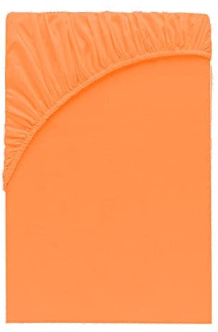 Class Home Collection Spannbettlaken 180x200cm - 200x200cm Jersey Baumwolle Orange