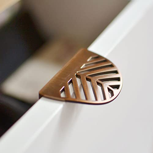 HONGTUWY 1x Blatt Griffe Zinklegierungsmaterial Möbelgriffe,Schrankgriff Stangengriff Küchengriffe Küche,Türgriffe Schuhschrankgriff im Stil (Kaffeefarbe,Hole center:32mm)