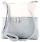 modamoda de T144 Damen Leder Umhängetasche Schultertasche Messenger bag handmade in Italy, Farbe:Eisblau/Weiß