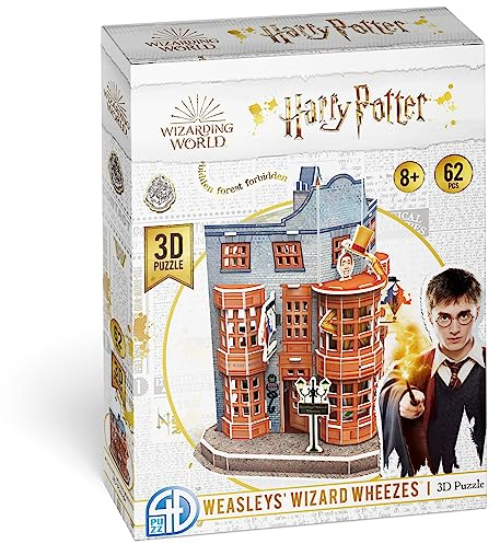 Asmodee - CUBICFUN : Harry Potter Boutique Weasley de Farces pour Sorciers Facétieux - Puzzle 3D pour Enfants dès 8 Ans - 62 pièces - Jeu de Construction en Papier Prédécoupé A Assembler