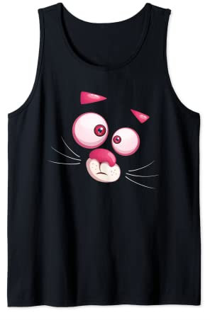 Costume da gatto rosa divertente con faccia da pantera Canotta