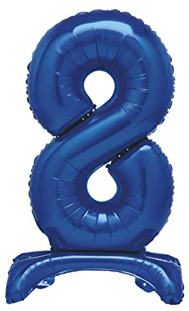 Unique Party 12888 - Riesen Stehen Nummer 8 Ballon - 76 cm - Blau