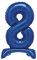 Unique Party 12888 - Riesen Stehen Nummer 8 Ballon - 76 cm - Blau