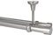 Sento Gardinenstange Vorhangstange 25/19mm 2-läufig Deckenmontage Edelstahl Optik 140 cm ALBANA