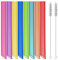 Svalor 8 Stück Bubble Tea Strohhalme, Bunte Strohhalme Wiederverwendbar mit 2 Reinigungsbürsten Strohhalmes Spitzes, Plastik Strohhalmes Dicke, Trinkhalme Geeignet für Smoothies Säfte(10mm×26cm)