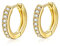Silber Creolen für Frauen, 925 Sterling Silber Creolen mit Zirkonia, Gelbgold/Weißgold/Rosegold/vergoldet Gun Black Sleeper Knorpel Creolen (8/10/12mm）