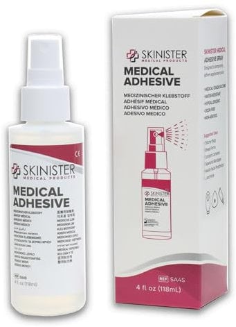 Skinister Medical Adhesive Spray | Silicone Skin Glue for Ostomy, Breast Forms, Condom Catheters, Prosthetics, SFX | 4oz (118ml)