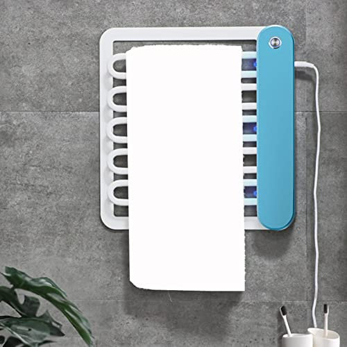 Estantes de baño exquisitos Calentador de toallas eléctrico montado en la pared, toallero calentado de aluminio, estantes de secado con calefacción eléctrica de 60 W para baño, instalación sin perfora