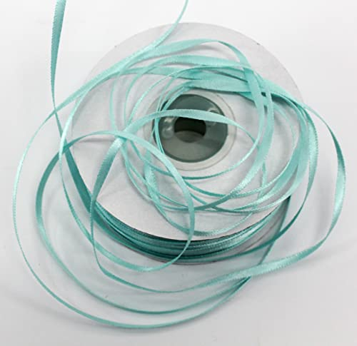 CaPiSo 100m Satinband 3mm Schleifenband Geschenkband Dekoband Satin Hochzeit Weihnachten Weihnachtsband (Lindgrün)