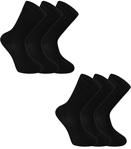 Baxboy Socken Herren und Damen 12-Paar Pack, Komfort Business Socken, Atmungsaktive Baumwollsocken, Freizeitsocken Schwarz,Grau,Blau 39-42 | 43-46, Farbe:6 Paar | Schwarz, Größe:43-46