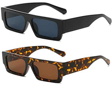 Long Keeper Trendy Rectangle Sunglasses for Women Men Retro 90s Square Sunglasses Funky Vintage Fashion Shades UV400 Protection