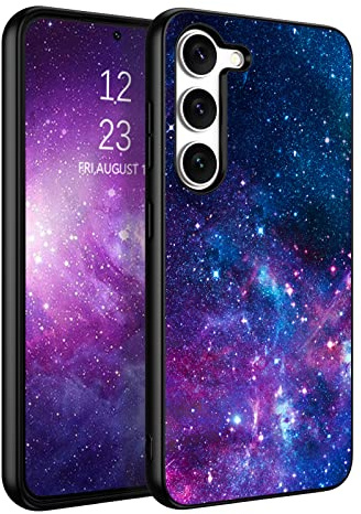 BENTOBEN für Samsung Galaxy S23 Hülle, Handyhülle Samsung S23 Case Leuchten im Dunkeln Slim Fluoreszenz Nebula Muster PC Schale TPU Bumper Kratzfest Schutzhülle Hülle für Samsung Galaxy S23 6.1-Lila
