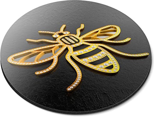 3D Manchester Bee Logo Flexible Round 5mm Rubber Mouse Mat Pad Office Home Novelty Printed Desk Accessory #50003