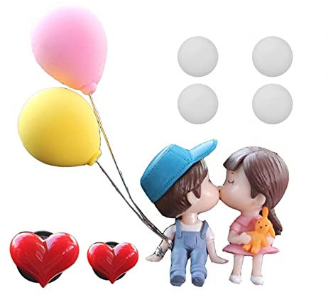 Auto Lufterfrischer Entlüftungsclip, Süßes Paar Auto Parfüm Clip Auto Innendekoration Auto Armaturenbrett Ornamente mit 4 Dufttabletten für Autos