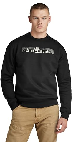 G-Star RAW Herren Flight Deck Back Graphic Sweatshirt, Schwarz (dk Black D24371-D557-6484), S
