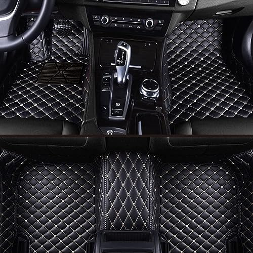MBROS Nach Maß Auto FußMatten für Land Rover Defender/Discovery Sport/Range Rove/Evoque/Freelander, PU-Leder Allwetter Wasserfest Antirutsch FußMatten Innen Zubehör,A Black