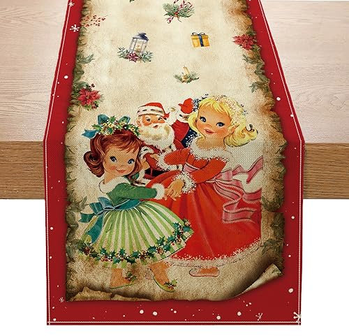 Vintage Weihnachten Tischläufer, Tischbänder