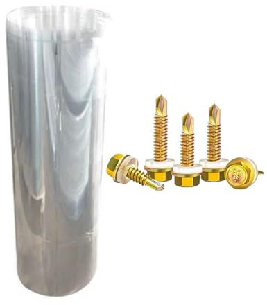 Placas de Policarbonato Paneles de Invernadero Planchas Transparentes Tejados Jardín,Resistentes a los Rayos UV,Marquesinas Exterior para Puertas y Ventanas,Personalizable (0.5 * 15m)