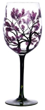 FUZYXIH Verre à vin en forme d'arbre quatre saisons, verre à bière, verre élégant pour vin blanc, vin rouge ou cocktails, verre à vin peint à la main