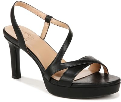 Naturalizer Womens Abby Heeled Sandal Black Smooth 8 M