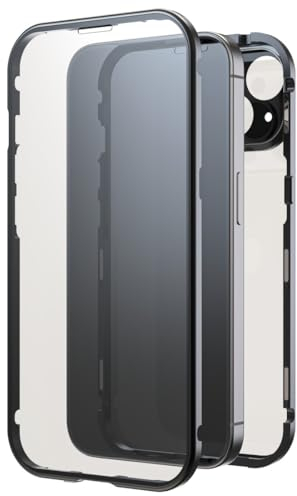 Black Rock Hülle für iPhone 15 (Metallrahmen, 360° Rundumschutz, Wireless Charging kompatibel, ultradünn, slim, Magnet, Cover, Handyhülle für iPhone 15, Case, Handycase) schwarz