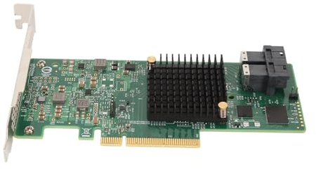 Garsent LSI SAS 9300 8i -Controllerkarte, 8 Ports PCIE 3.0, Unterstützt 16 TB SAS -Erweiterung – Hohe Leistung, SAS-HD-Anschlüsse, Integrierte -Unterstützung