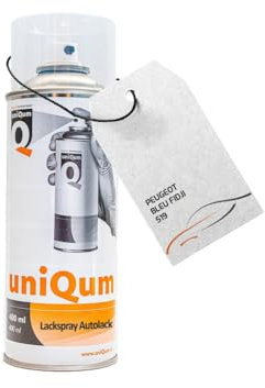 uniQum Autolack Spraydose für PEUGEOT BLEU FIDJI 519 Autolack Reparatur 400 ml